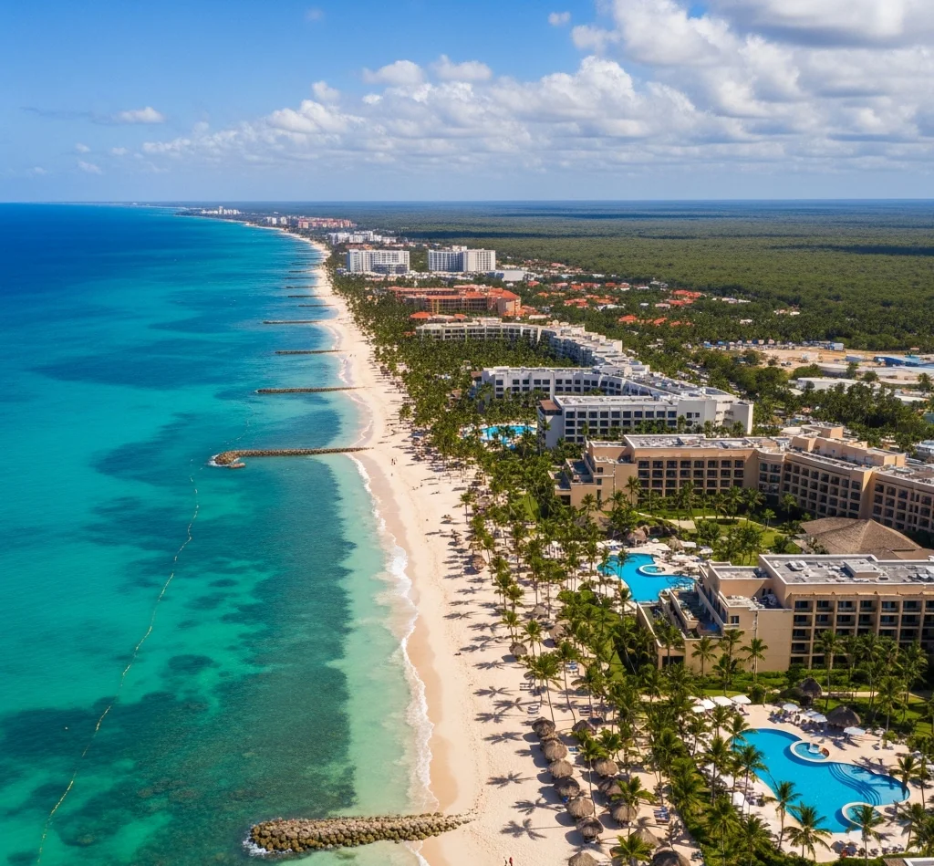 Beautiful beach view representing facts about Punta Cana.