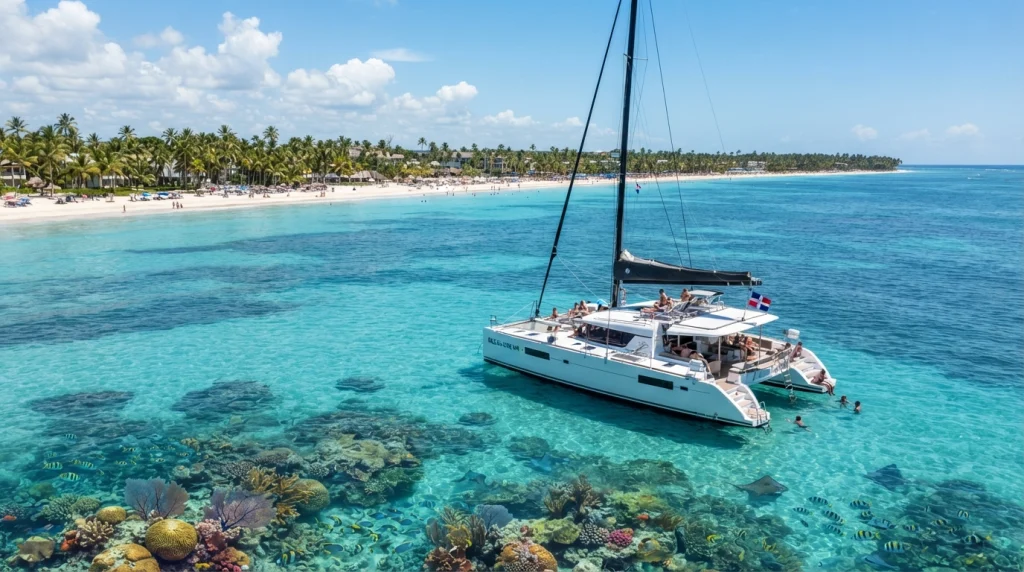 catamaran sailing for snorkeling in punta cana