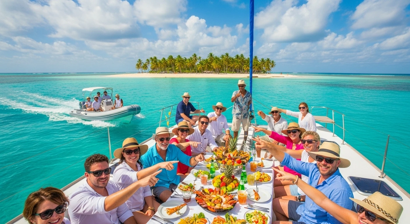 Catamaran Boat from Miches to Isla Saona with Lunch and Hotel Pickup