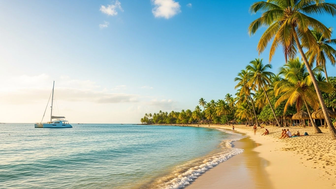 Puerto Plata weather in January with sunny beach and calm turquoise ocean