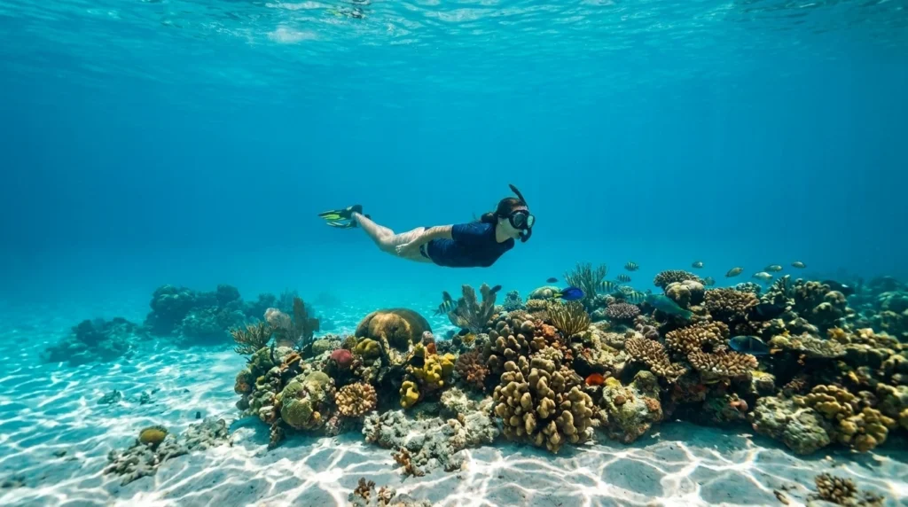 The Best Snorkeling Spot at Catalina Island where a girl can snorkeling.