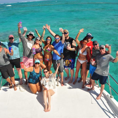 friends on catamaran