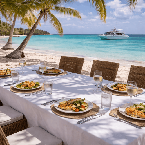 lunch on beach
