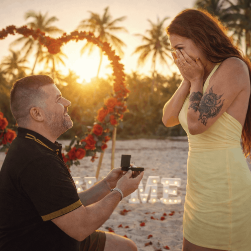 private proposal on catamaran