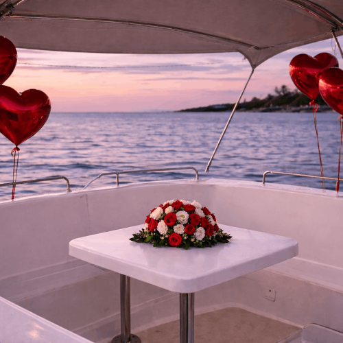 proposal decor on catamaran
